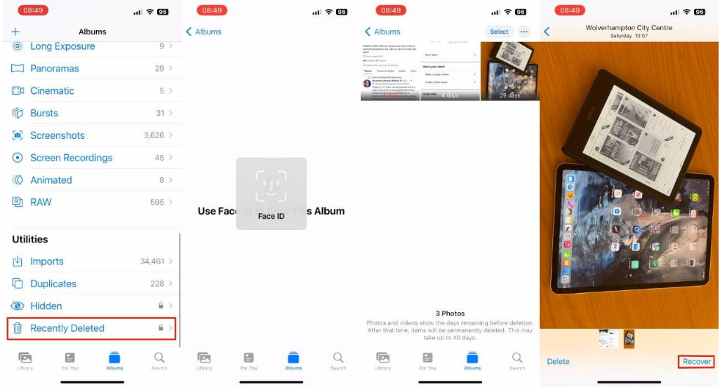 枣强苹果14维修分享 iPhone14 上恢复已删除的照片 