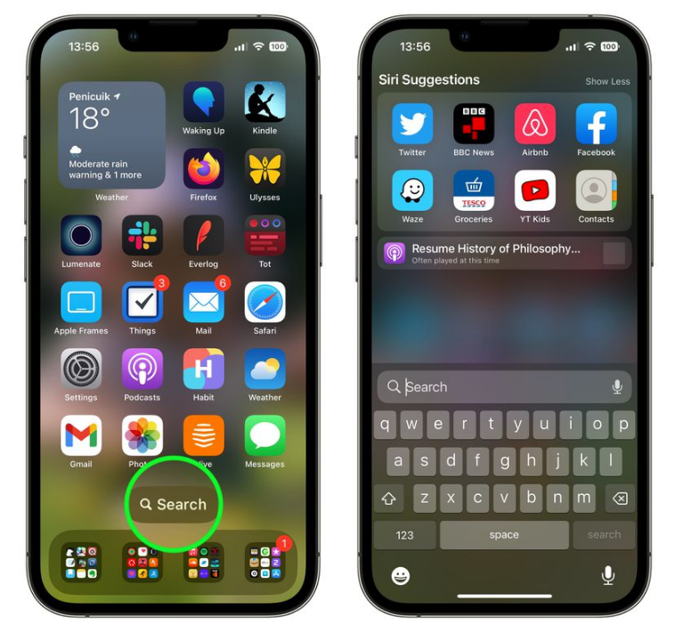 枣强苹果手机维修分享升级到 iOS 16 后，如何删除主屏幕上的搜索按钮 