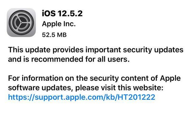 枣强苹果手机维修分享iOS12.5.2发布，建议所有老苹果用户安装 